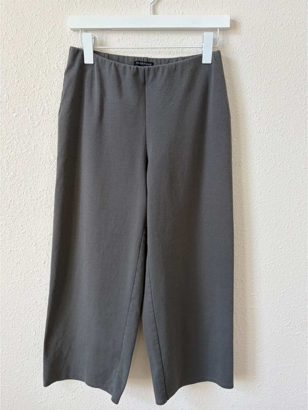 Eileen Fisher Organic Cotton Blend Cropped Pull On Pant Gray Size XS Coastal
